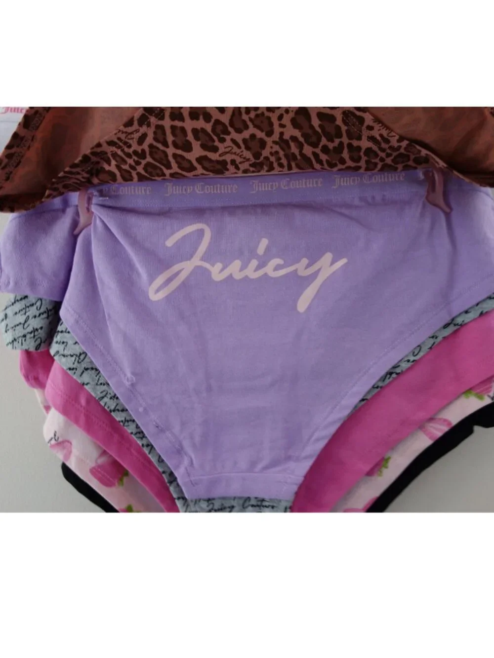 Juicy Couture 7-Pack Soft Stretchy Cotton Cheeky Panties Strawberr Pink (XL) NWT - Picture 7 of 13